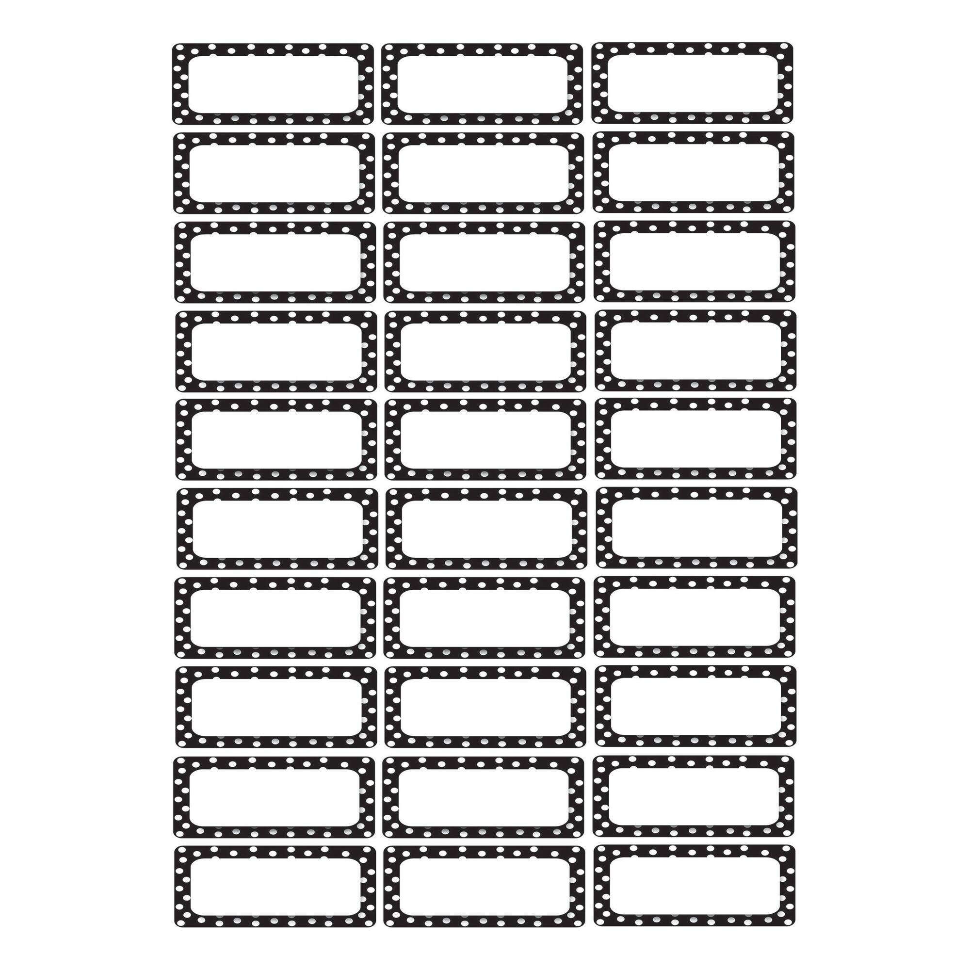 Ashley Productions Black & White Dots Small Magnetic Nameplates, 3 Packs